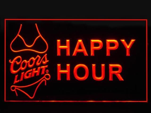 Coors Light Bikini HAPPY HOUR Beer Neon Light Sign